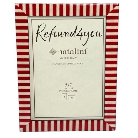 Natalini Other - Natalini - ‘Red Stripes’ wooden picture frame. 5“ x 7“.  NWT. Firm! No offers!